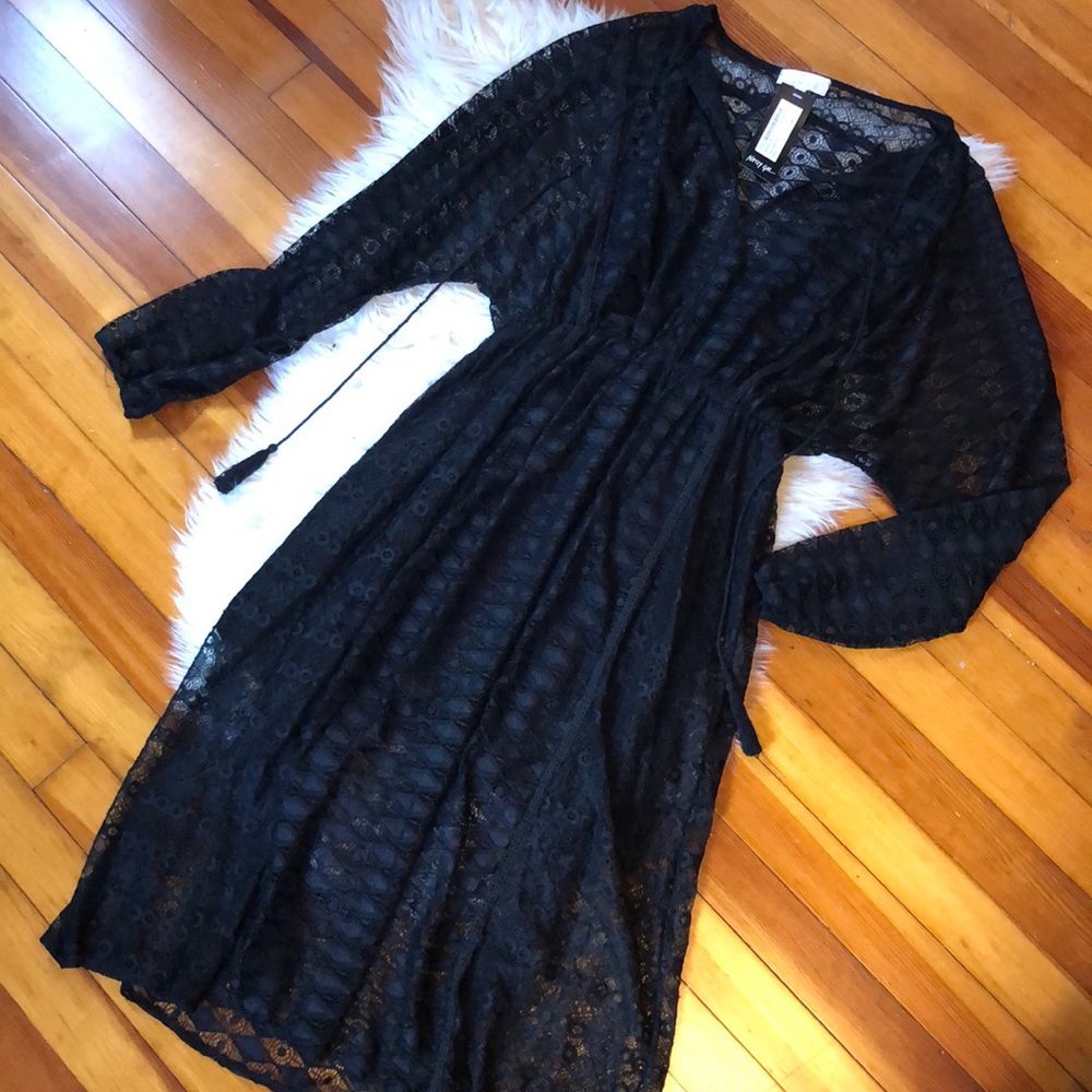 NWT Black lace dress with black slip